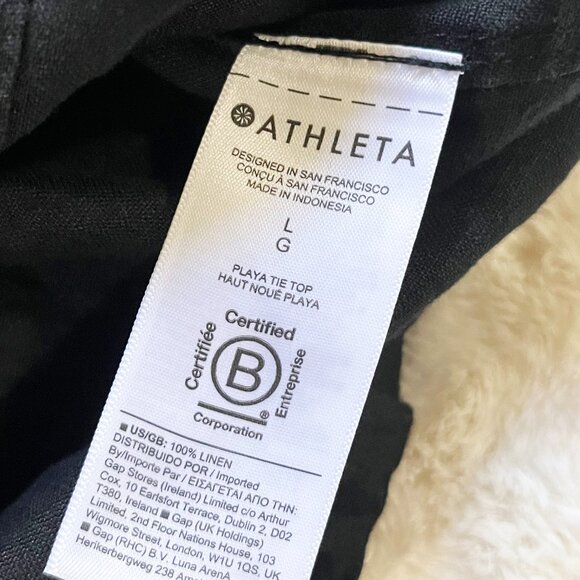 Athleta Black Playa Linen Tie Top New With Tags Size Large - Picture 14 of 14